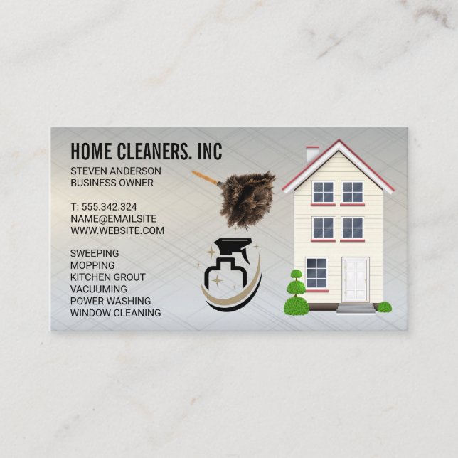 Cleaning Services | Duster Spray Bottle | Resident Business Card (Front)