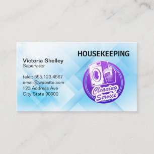 Cleaning Services House Cleaning Blue Collar Business Card