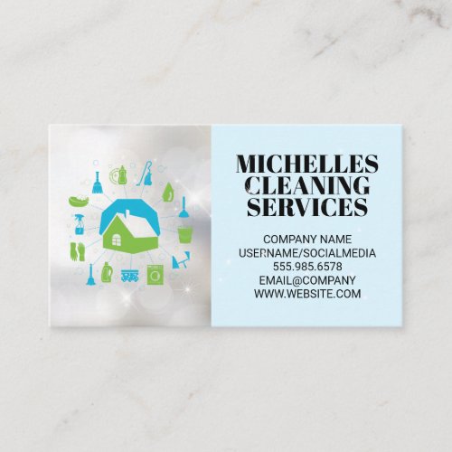 Cleaning Services  House Cleaning Equipment Business Card