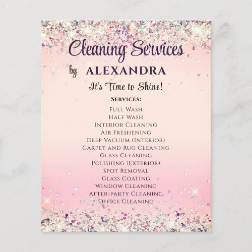 Cleaning Services House Keeping Elegant Glitter Flyer