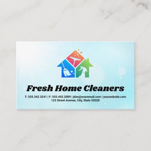 Cleaning Services  House Keeping Logo Business Card