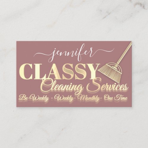 Cleaning Services House Keeping Maid Blush Rose Business Card