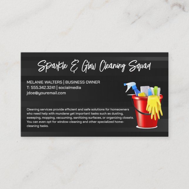 Cleaning Services |  House Keeping Supplies Business Card (Front)