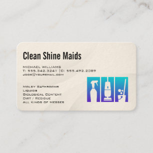Cleaning Services   House Maid Icons Business Card