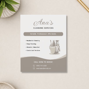 Cleaning Services Housekeeping Beige Promotional Flyer