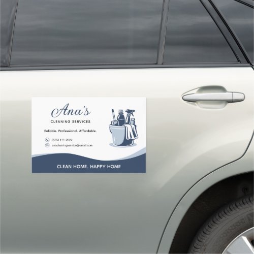 Cleaning Services Housekeeping Blue Promotional Car Magnet