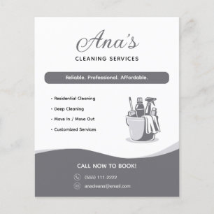 Cleaning Services Housekeeping Gray Promotional Flyer