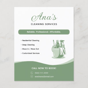 Cleaning Services Housekeeping Green Promotional Flyer