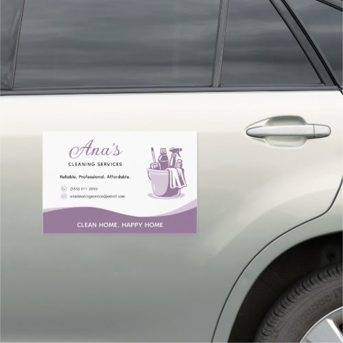 Cleaning Services Housekeeping Mauve Promotional  Car Magnet