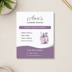 Cleaning Services Housekeeping Mauve Promotional Flyer