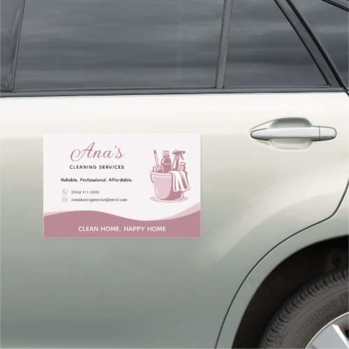 Cleaning Services Housekeeping Rose Promotional  Car Magnet