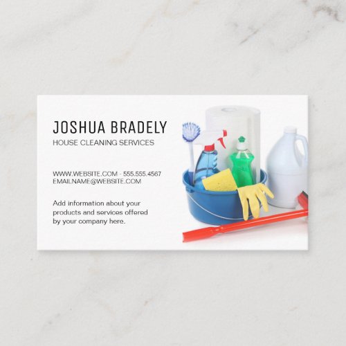 Cleaning Services  Housekeeping Supplies Business Card