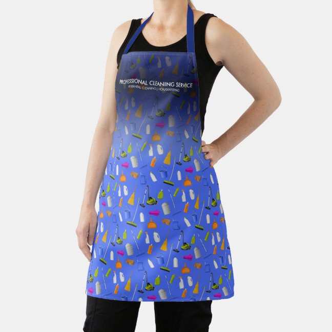 Cleaning Services Icons blue Apron