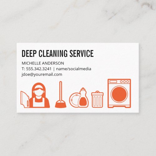 Cleaning Services Icons  Cleaner Business Card