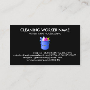Cleaning Services Icons Cute black Business Card