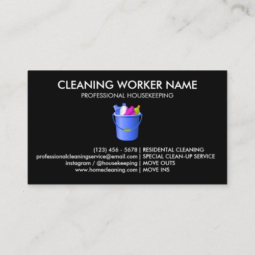 Cleaning Services Icons Cute black Business Card