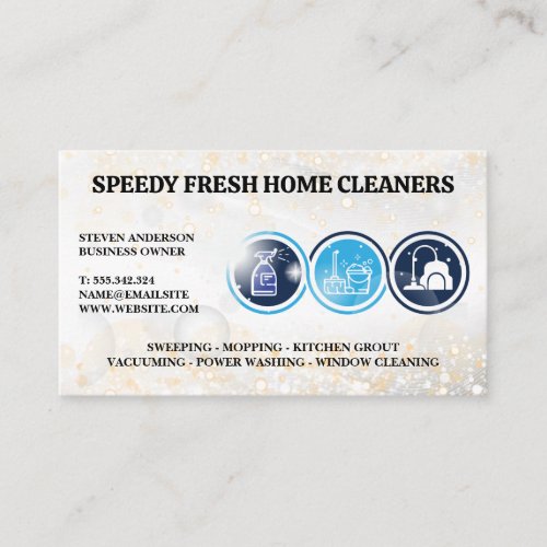 Cleaning Services Icons  Maid Service  Bubbles Business Card