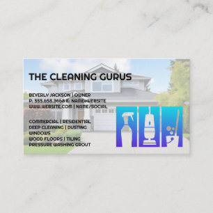 Cleaning Services Icons   Residential Business Card