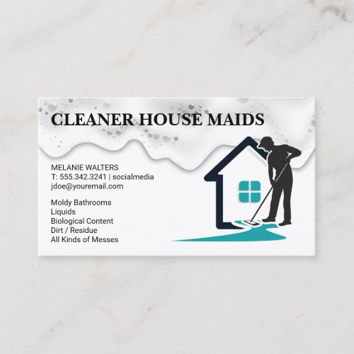 Cleaning Services | Janitor Mopping Business Card
