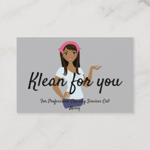 Cleaning Services Light Gray Background Business Card