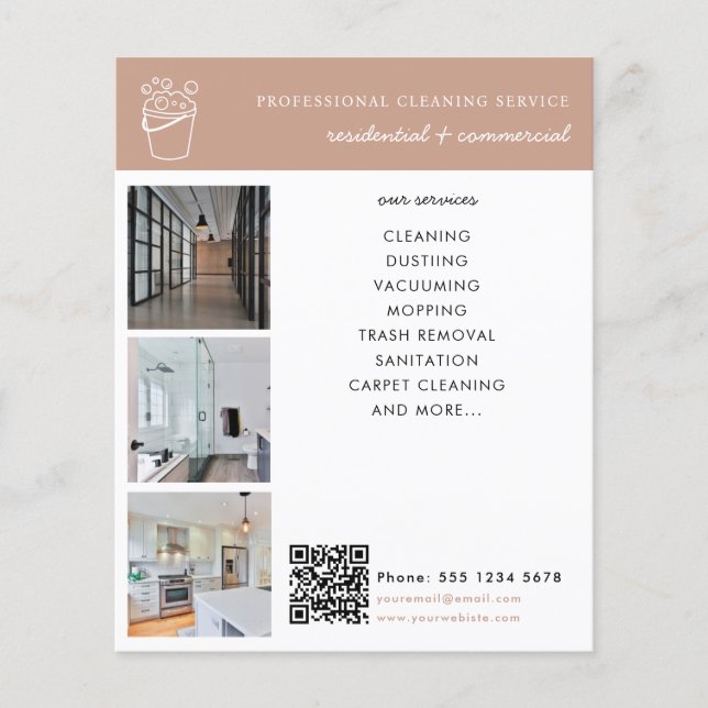 Cleaning Services Logo Business Promotional Modern Flyer (Front)