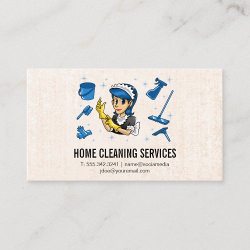 Cleaning Services  Maid and Cleaning Products Business Card