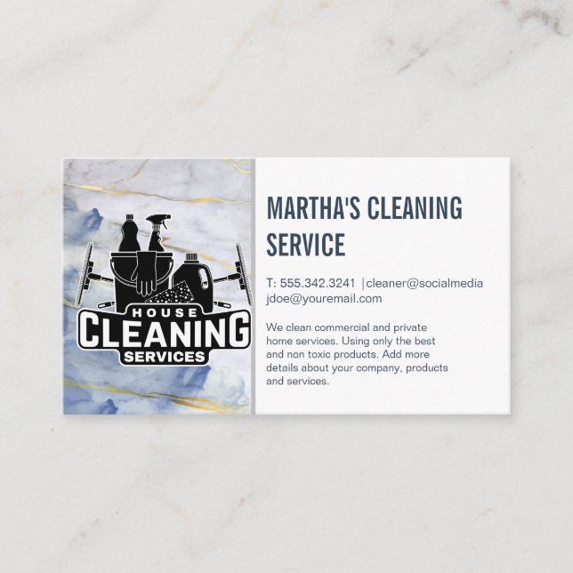 Cleaning Services | Maid Cleaning Tools Business  Business Card (Front)