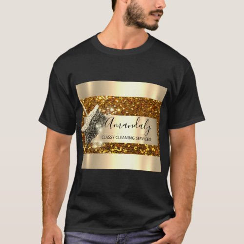 Cleaning Services Maid House Keeping Gold Lux T_Shirt