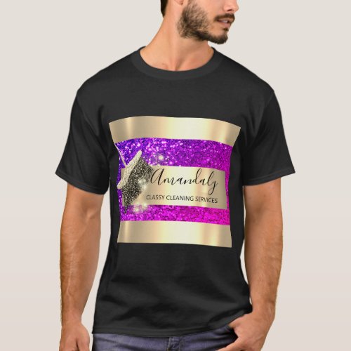 Cleaning Services Maid House Keeping Gold Purple T_Shirt