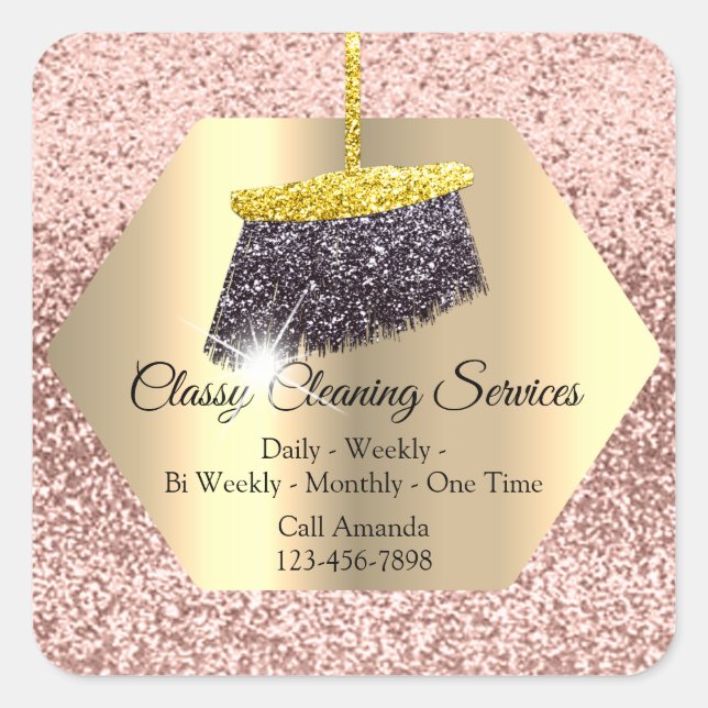 Cleaning Services Maid Housekeeper Residencial Square Sticker (Front)