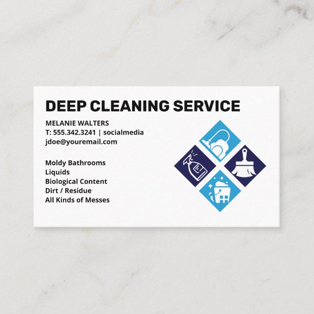 Cleaning Services | Maid Icons Services Business Card (Front)