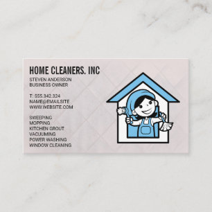 Cleaning Services Maid Logo Business Card