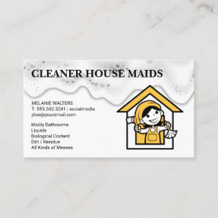 Cleaning Services Maid Logo Business Card
