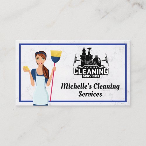 Cleaning Services  Maid  Marble Business Card