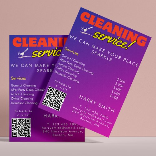 Cleaning Services Maid Price Scan To Connect  Flyer