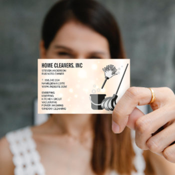 Cleaning Services | Maid Service | Clean Bubbles Business Card by lovely_businesscards at Zazzle
