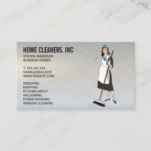 Cleaning Services  Maid Service  House Keeper Business Card