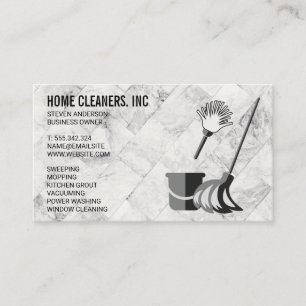 Cleaning Services Maid Service Marble Tiles Business Card