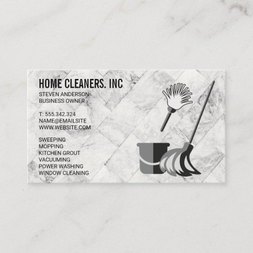 Cleaning Services  Maid Service  Marble Tiles Business Card
