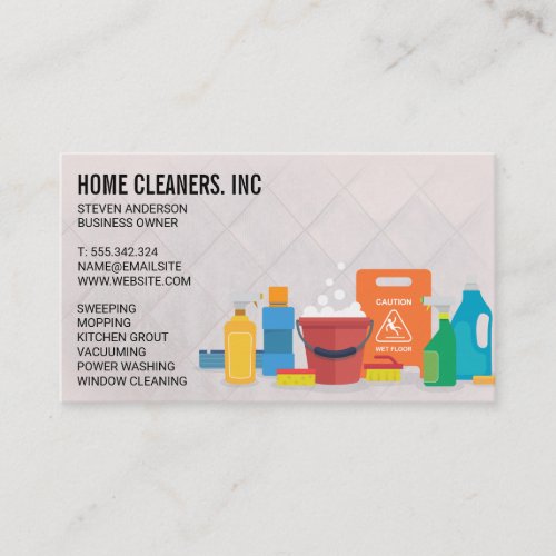 Cleaning Services  Maid Service  Metallic Business Card