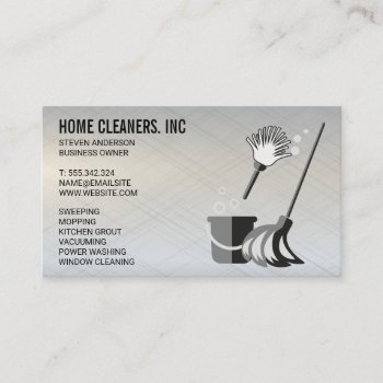 Cleaning Services | Maid Service | Metallic Business Card by lovely_businesscards at Zazzle