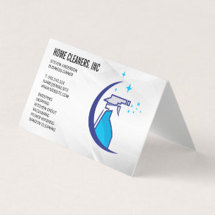 Cleaning Services Maid Service Spray Bottle Business Card