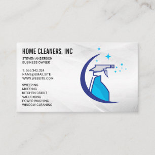 Cleaning Services Maid Service Spray Bottle Business Card
