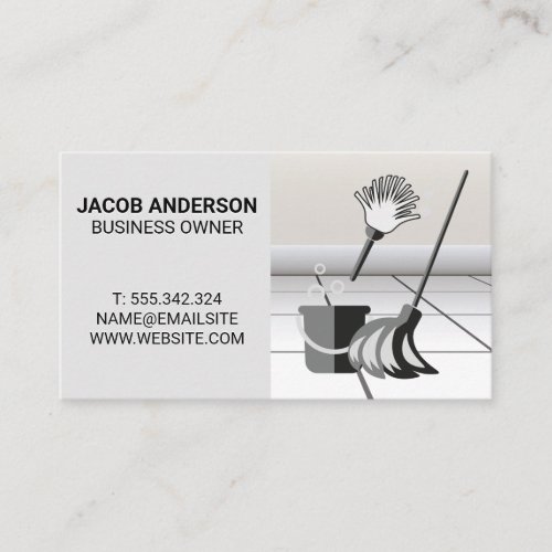 Cleaning Services  Maid Service  Tile Floors Business Card