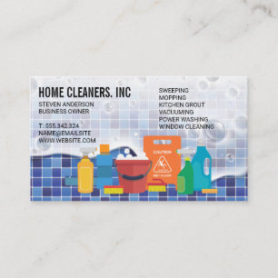 Cleaning Services Maid Service Tile Soap Suds Business Card