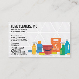Cleaning Services Maid Service Tiling Business Card