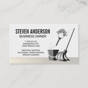 Cleaning Services Maid Service White Tiles Business Card