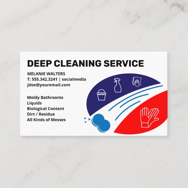 Cleaning Services | Maid Spraying | Clean Products Business Card (Front)