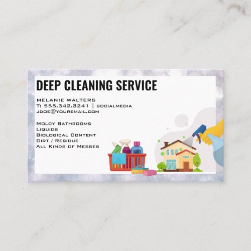 Cleaning Services  Maid Spraying  House Keeping Business Card