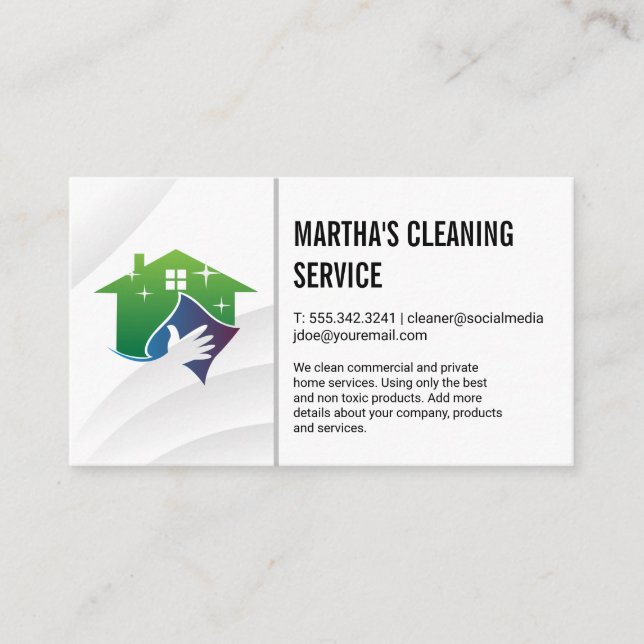 Cleaning Services | Maid with Cleaning | Home Business Card (Front)